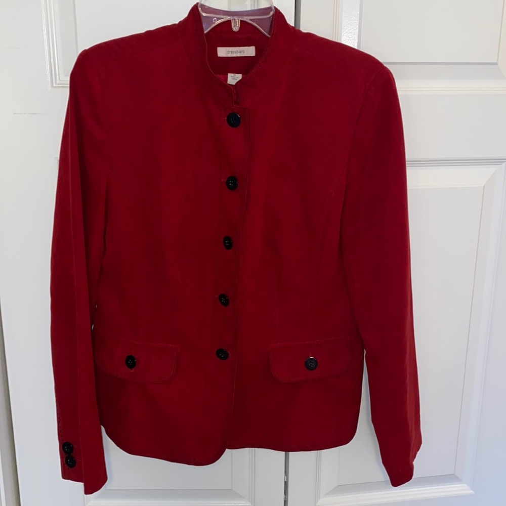 Dress Barn - red, button up blazer